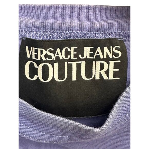 Versace Jeans Couture royal blue cotton t-shirt with a logo print - Picture 3 of 4